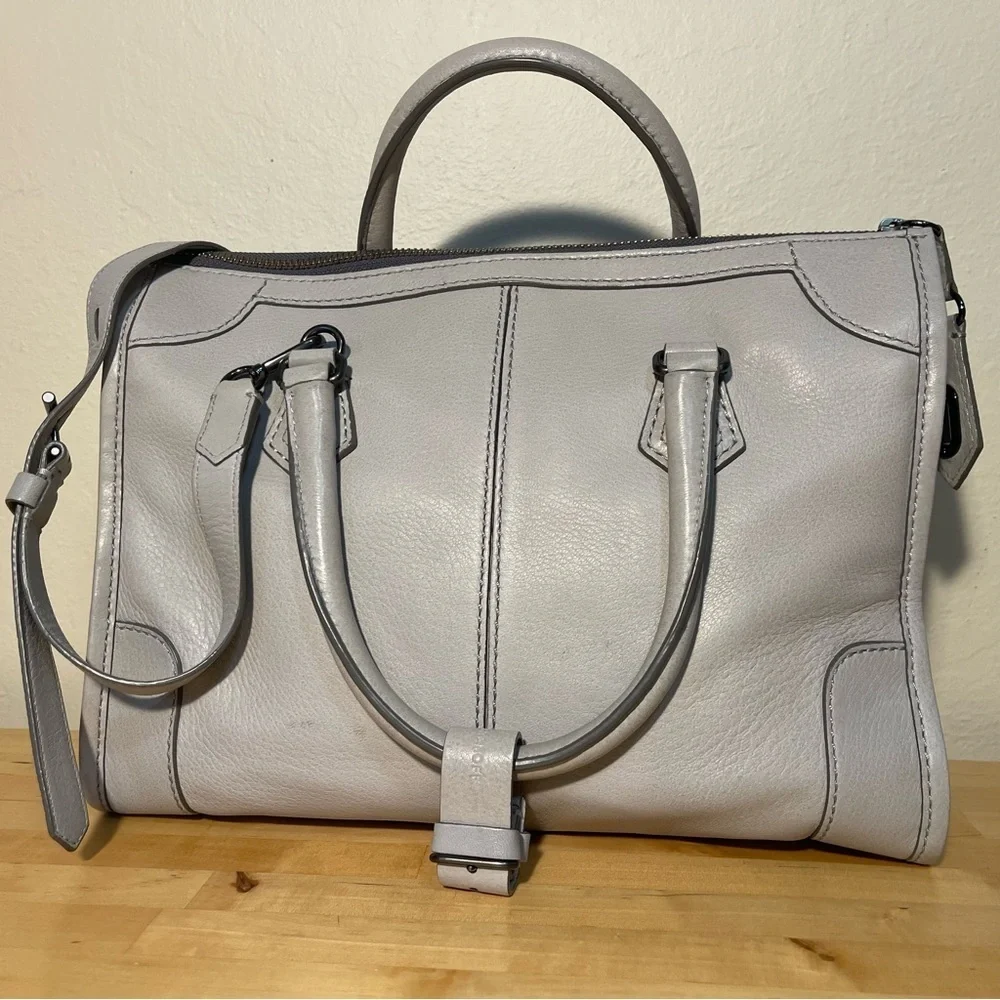 Reed Krakoff Gray Napa Pebbled Leather Satchel | Luxury Crossbody Bag